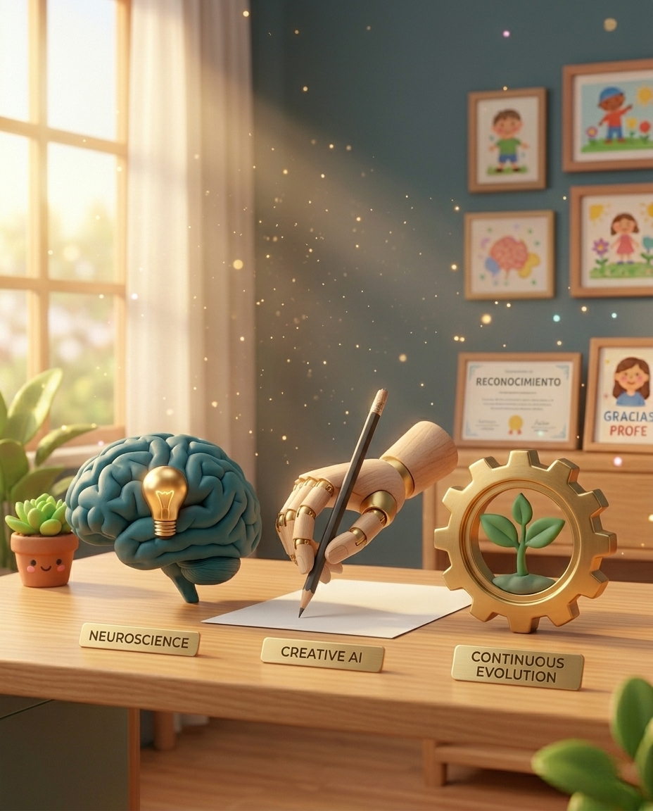 Pilares del Metodo Profe Charles: Neurociencia, IA para maestros y evolución autodidacta